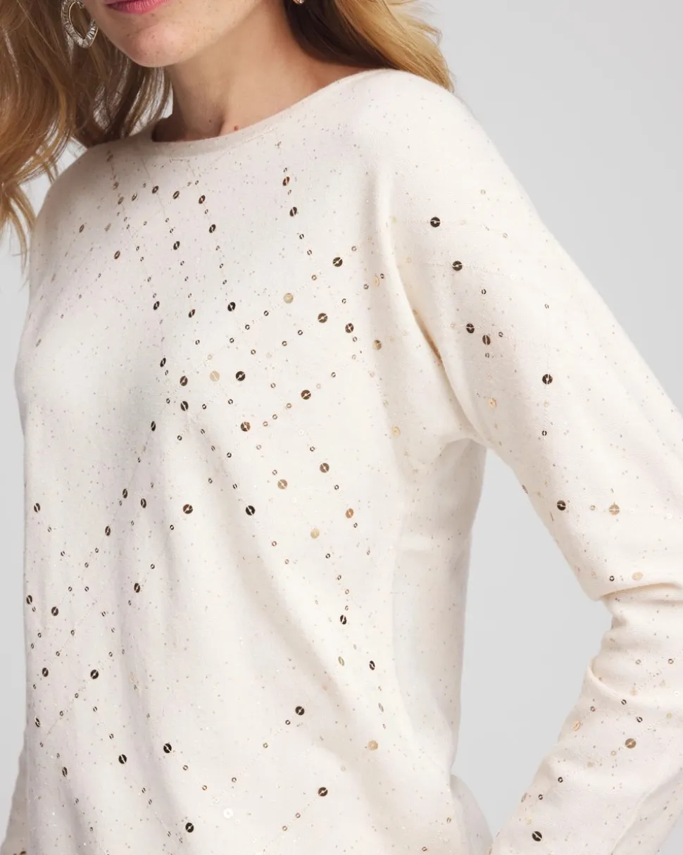 Scattered Sequin Pullover Sweater