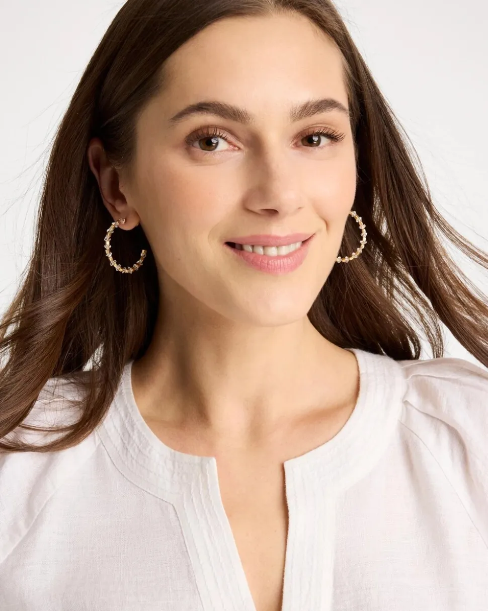 Sea Foam Hoop Earrings