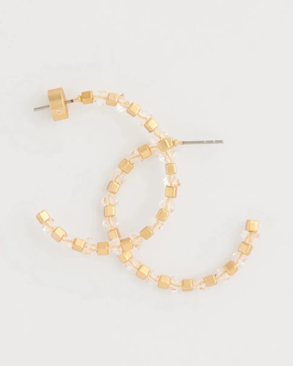 Sea Foam Hoop Earrings