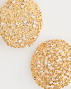 Sea Foam Medallion Stud Earrings