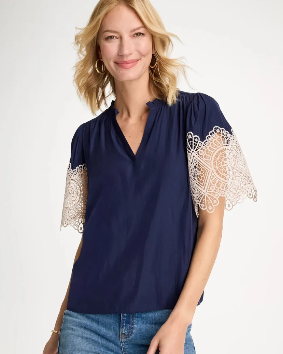 Sea Island Crochet Lace Blouse