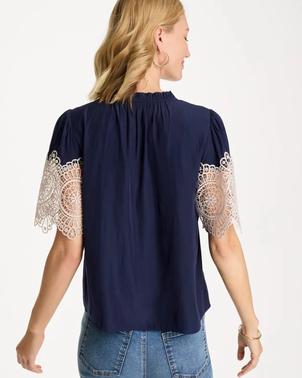 Sea Island Crochet Lace Blouse