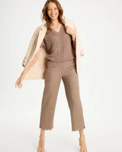 Sequin Pointelle Pullover