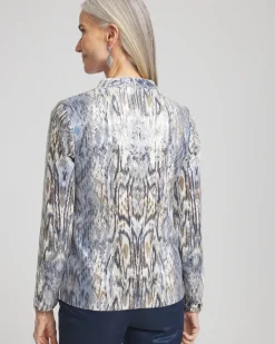 Sequin Reptile Funnel Neck tee