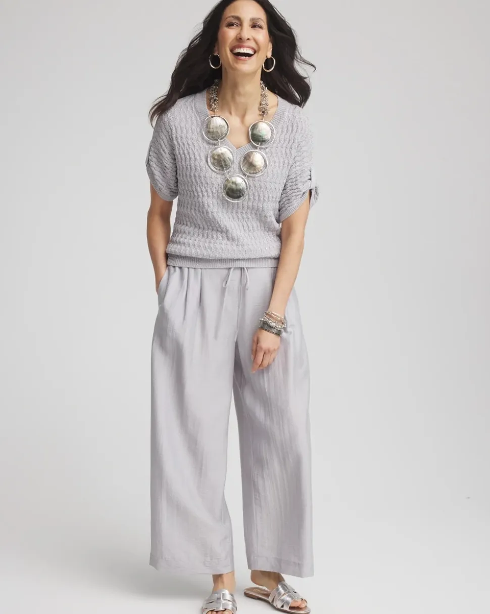Sequin V-Neck Pullover Sweater