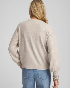 Sequin Zip Front Cardigan