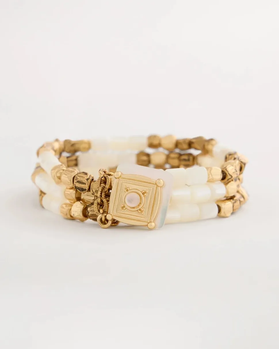 Set of 3 Pearl Treasure Stretch Bracelets