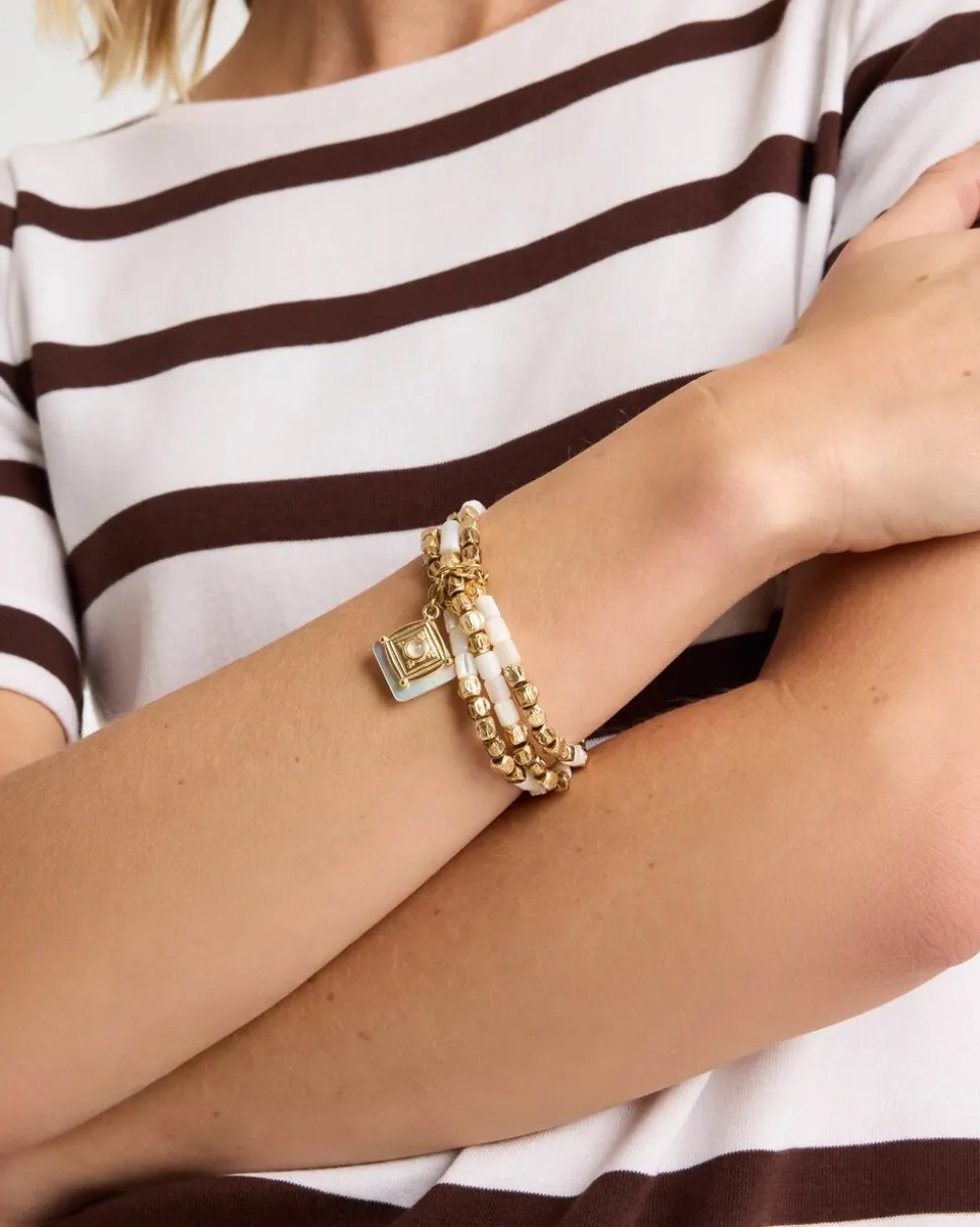 Set of 3 Pearl Treasure Stretch Bracelets