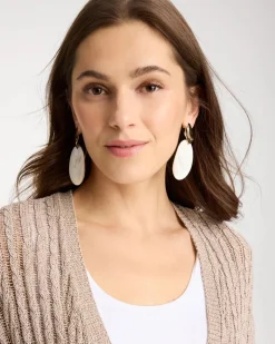 Shell Oval Drop Earrings