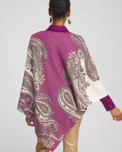 Shimmer Paisley Poncho