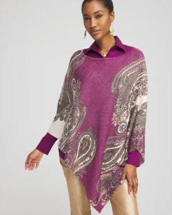 Shimmer Paisley Poncho