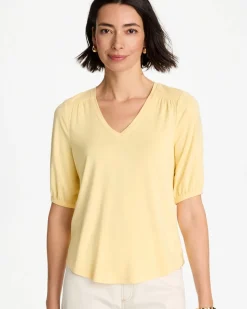 Shirred Elbow Sleeve Tee