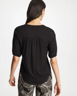 Shirred Elbow Sleeve Tee