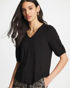 Shirred Elbow Sleeve Tee