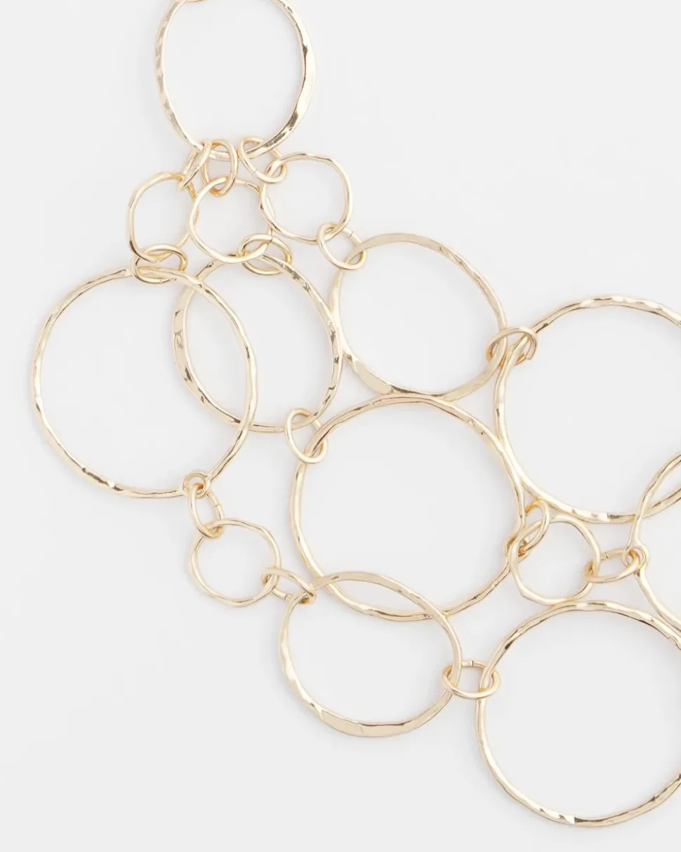 Short Goldtone Multi-Strand Link Necklace