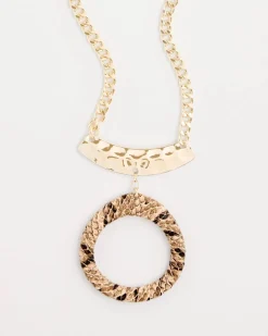 Short Open Snake Pendant Necklace