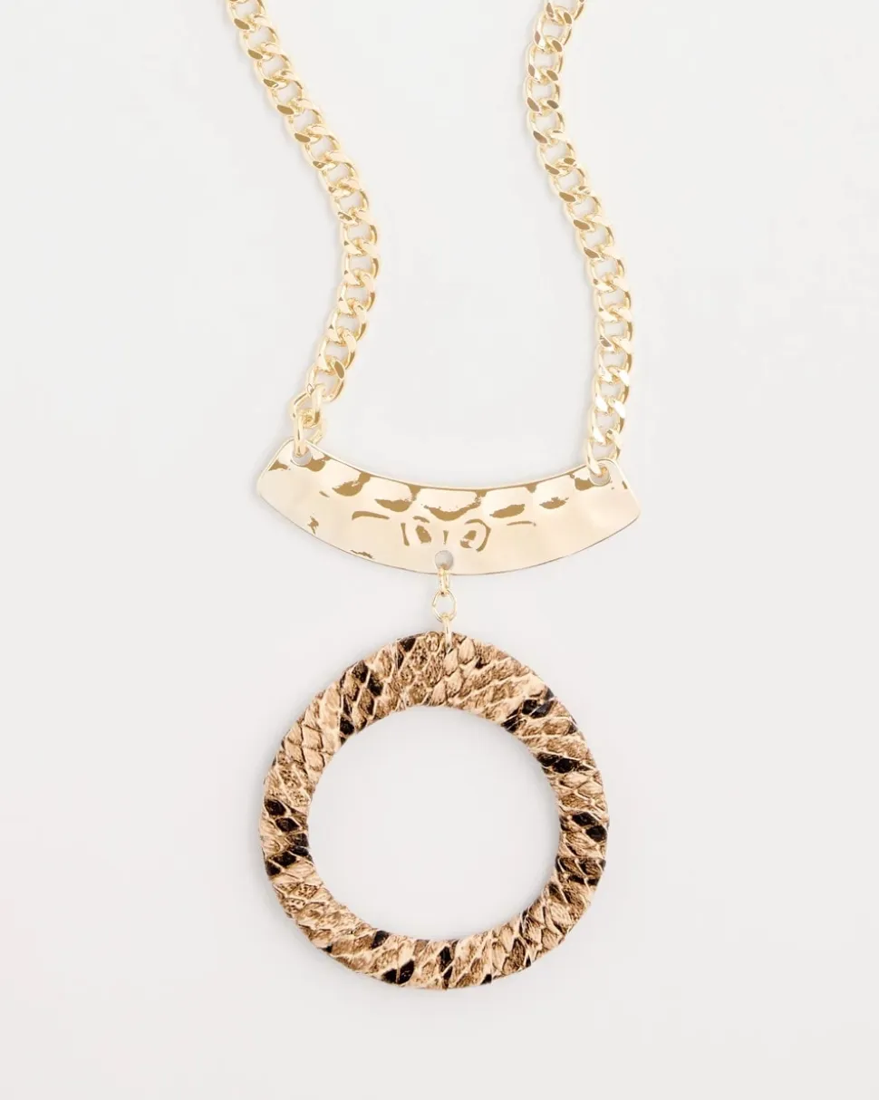 Short Open Snake Pendant Necklace
