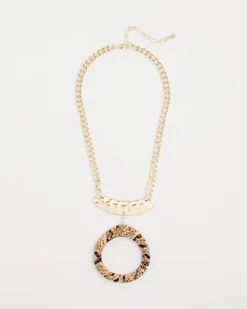 Short Open Snake Pendant Necklace