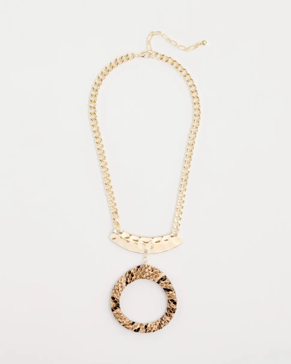 Short Open Snake Pendant Necklace
