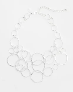 Short Silvertone Multi-Strand Link Necklace