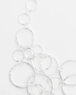 Short Silvertone Multi-Strand Link Necklace