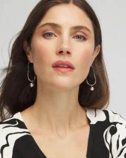 Silver Bead Threader Earrings