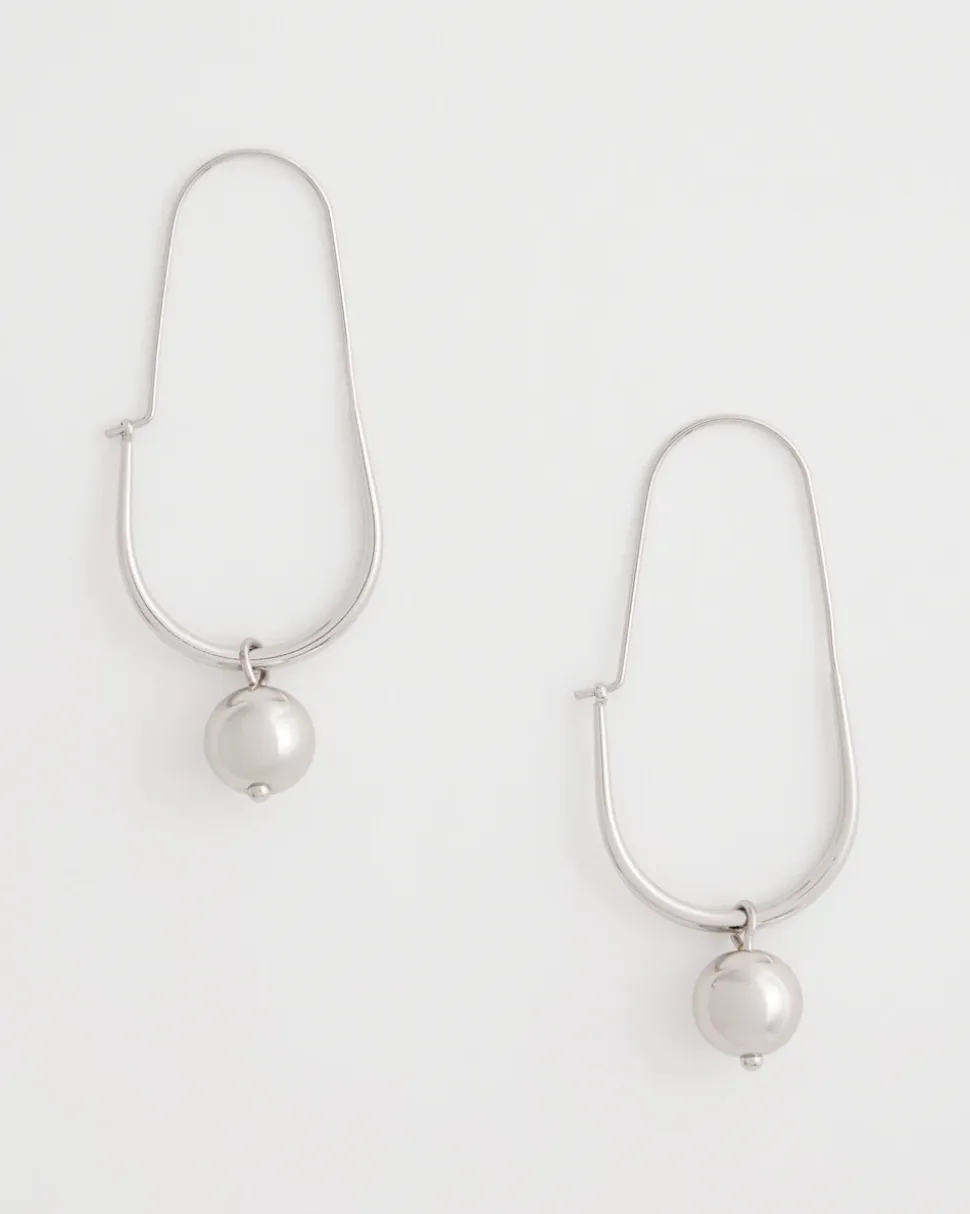 Silver Bead Threader Earrings