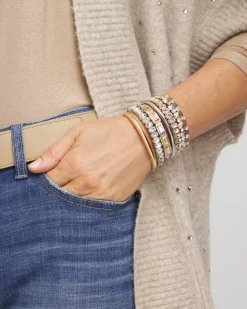 Silver Bezel Set Stretch Tennis Bracelet