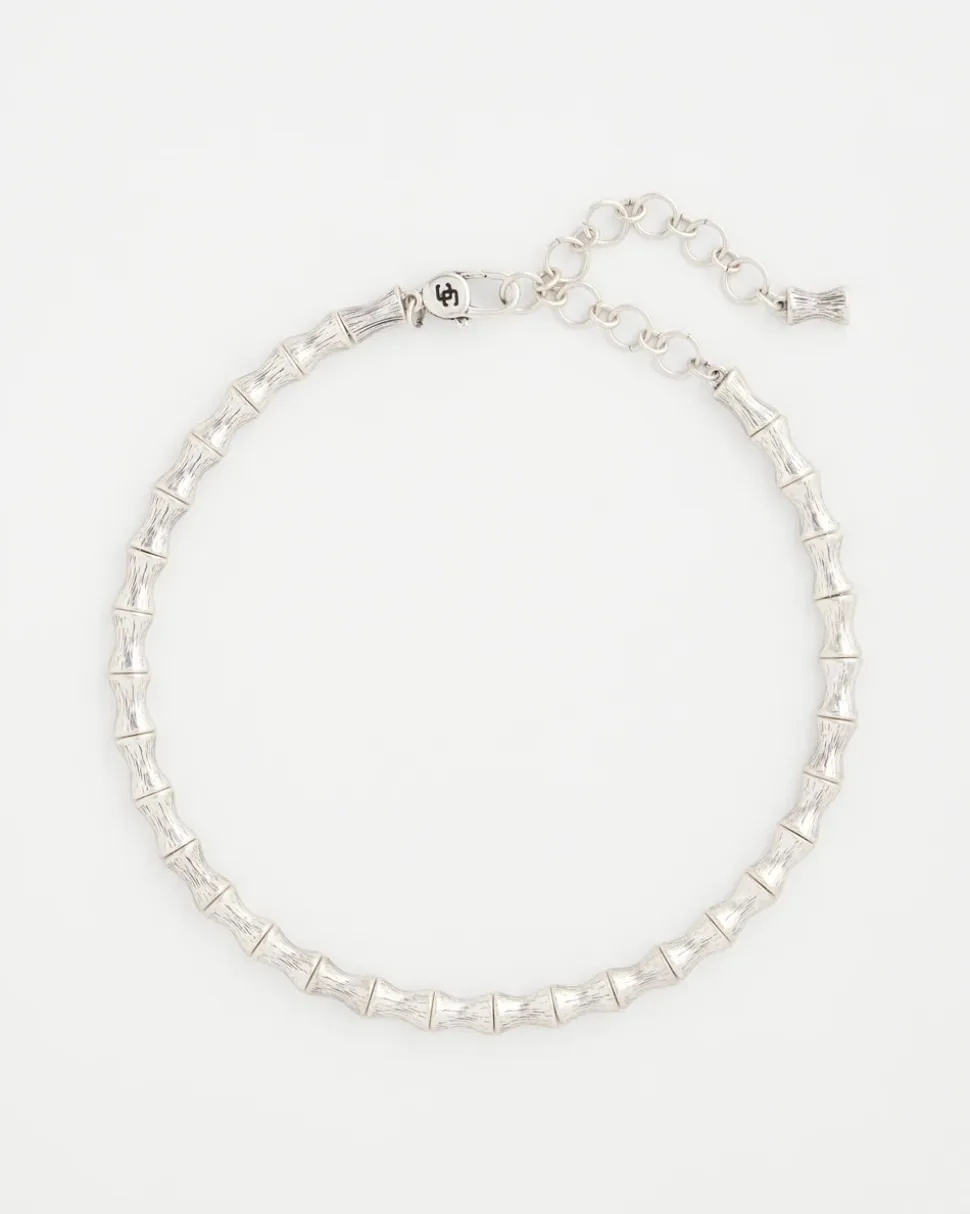 Silvertone Bamboo Collar Necklace