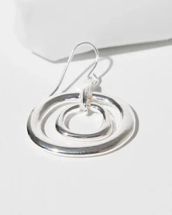 Silver Tone Drop Pendant Earrings