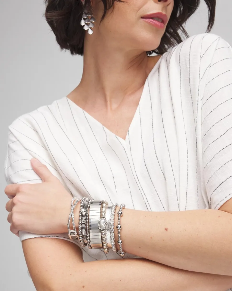 Silvertone Flexible Cuff Bracelet