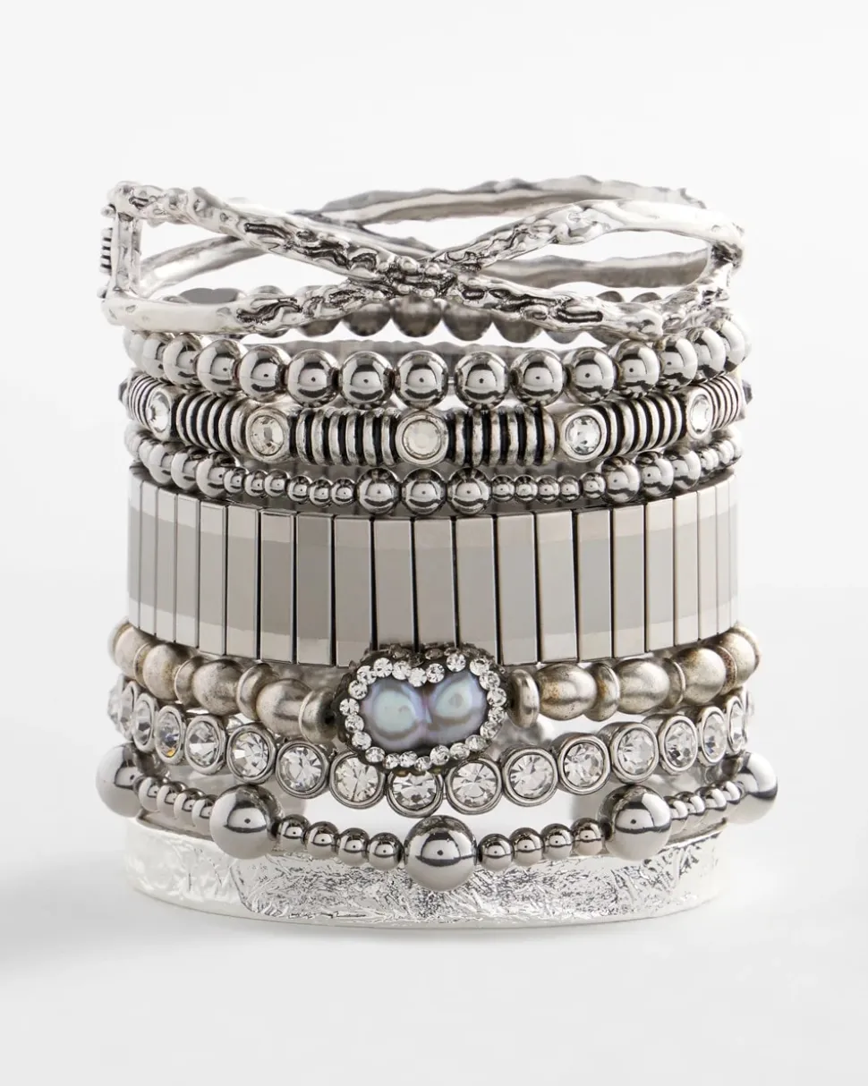 Silvertone Flexible Cuff Bracelet