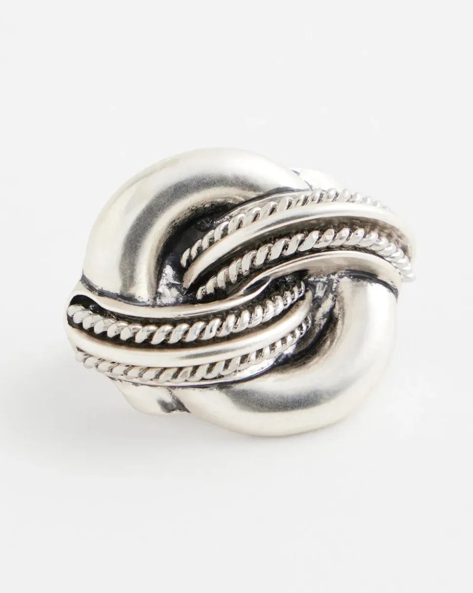 Silvertone Knot Scarf Ring