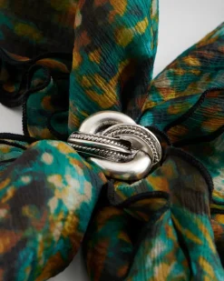 Silvertone Knot Scarf Ring