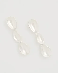 Silvertone Linear Drop Earrings