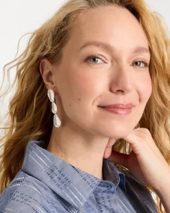 Silvertone Linear Drop Earrings