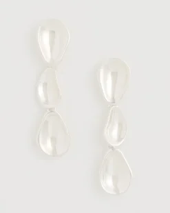 Silvertone Linear Drop Earrings