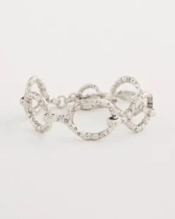 Silvertone Open Link Toggle Bracelet