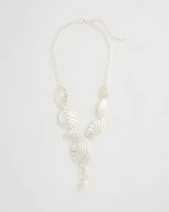 Silvertone Shell Charm Y-Necklace