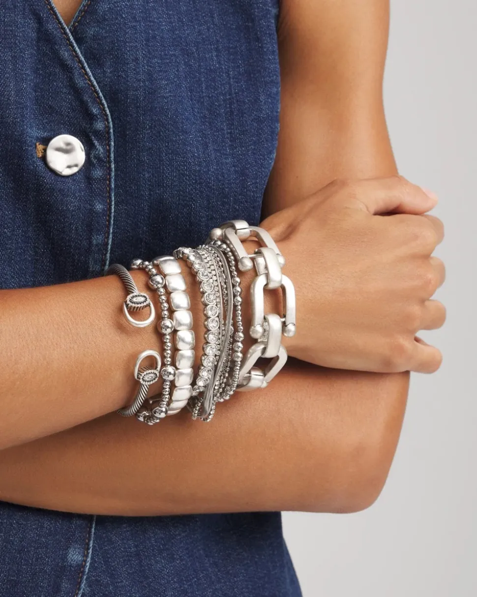 Silvertone Stretch Bracelet