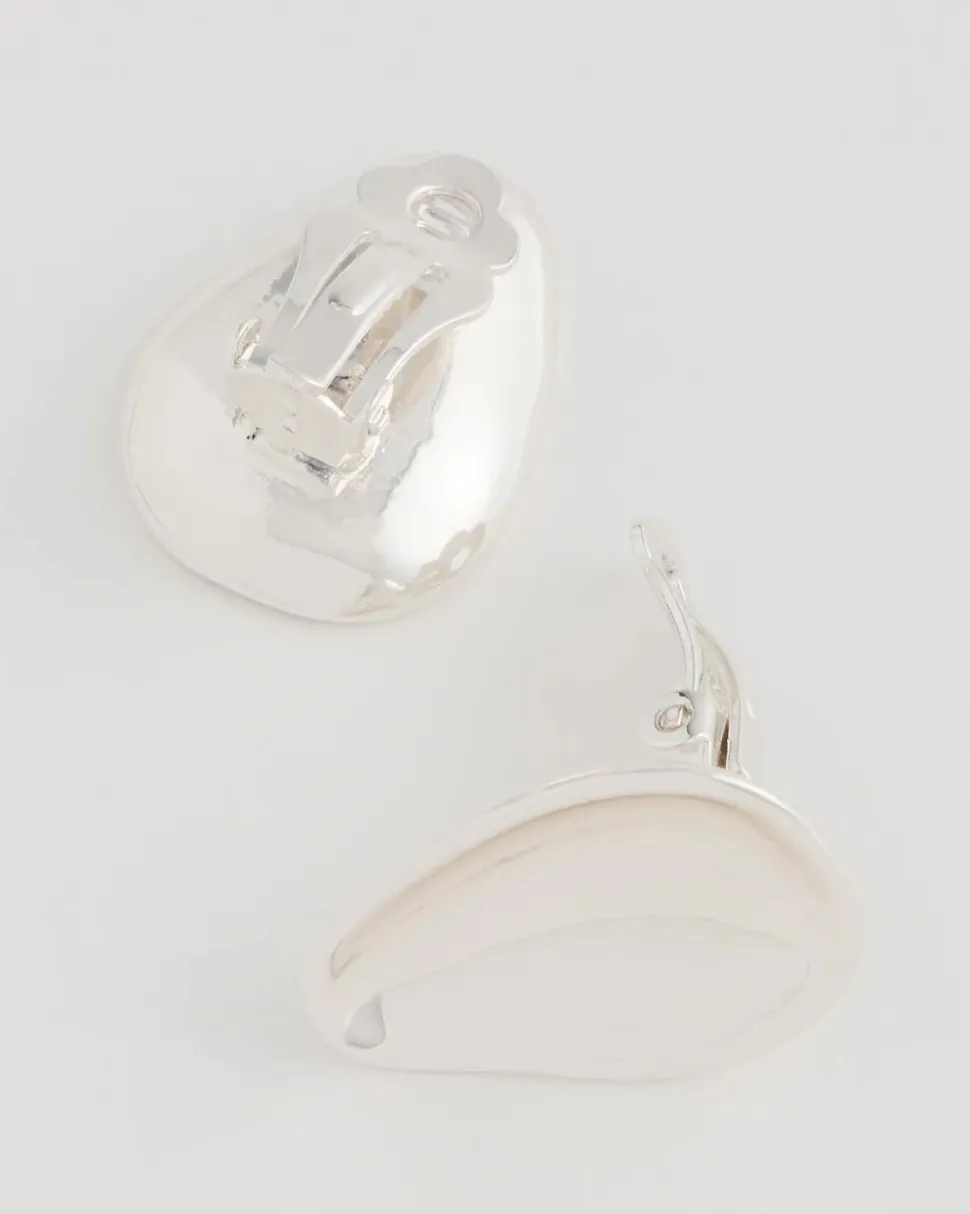Silvertone Stud Clip-On Earrings