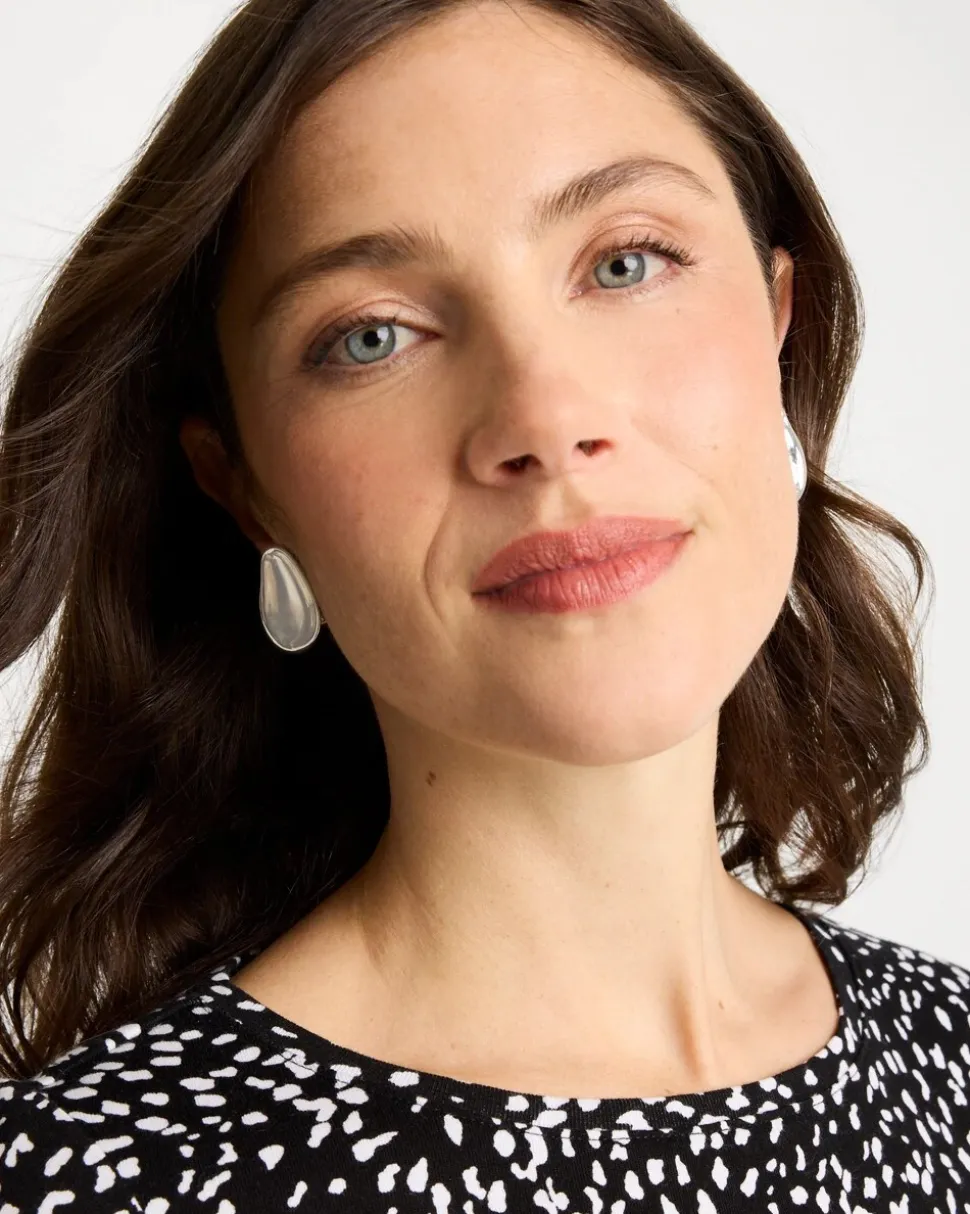 Silvertone Stud Clip-On Earrings