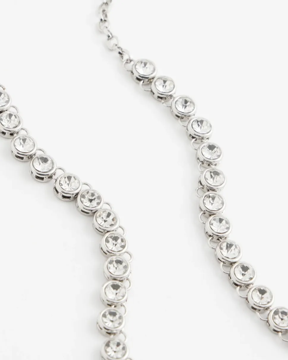 Silvertone Tennis Necklace