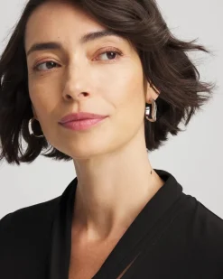 Silver Wavy Hoop Earrings