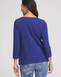 3/4 Sleeve Bateau Neck Tee