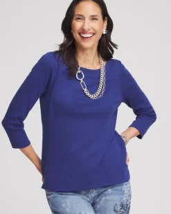 3/4 Sleeve Bateau Neck Tee