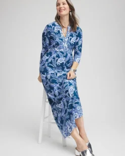 3/4 Sleeved Jersey Maxi Dress