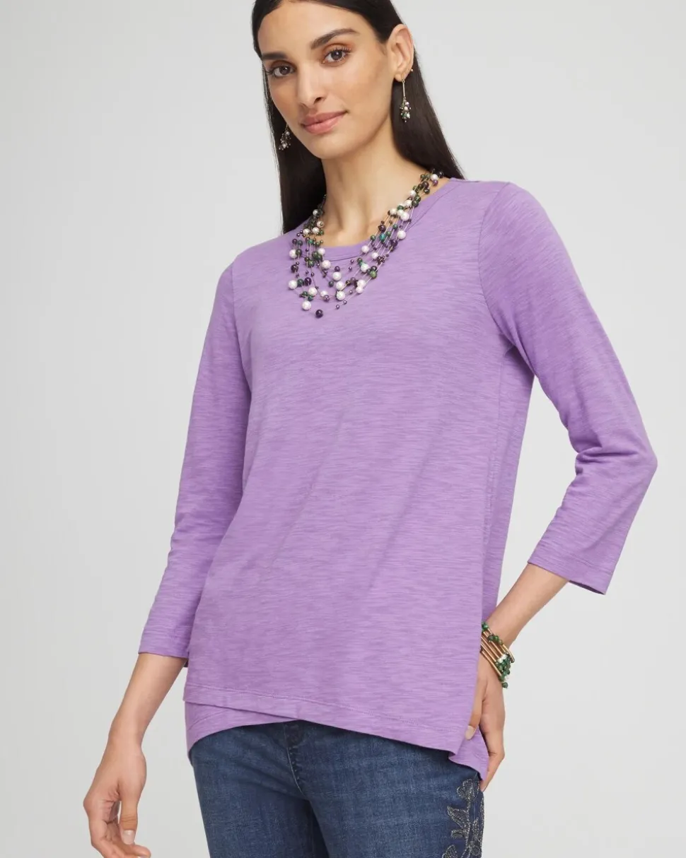 3/4 Sleeve Overlap Tunic