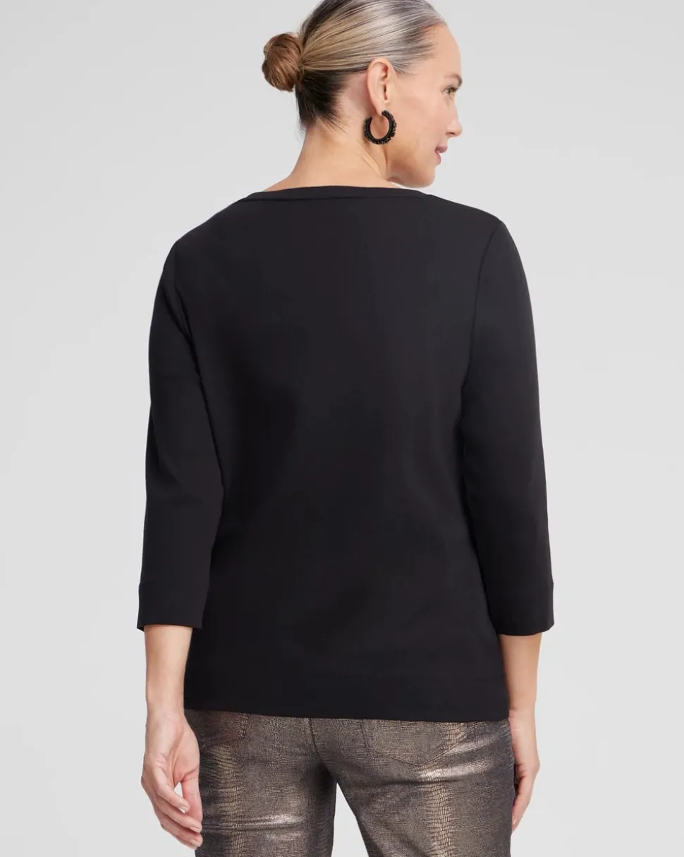 3/4 Sleeve V-Neck Tee