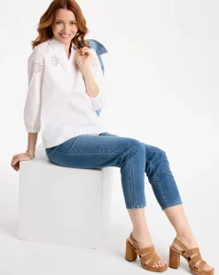 Slim Tapered Ankle Knit Denim